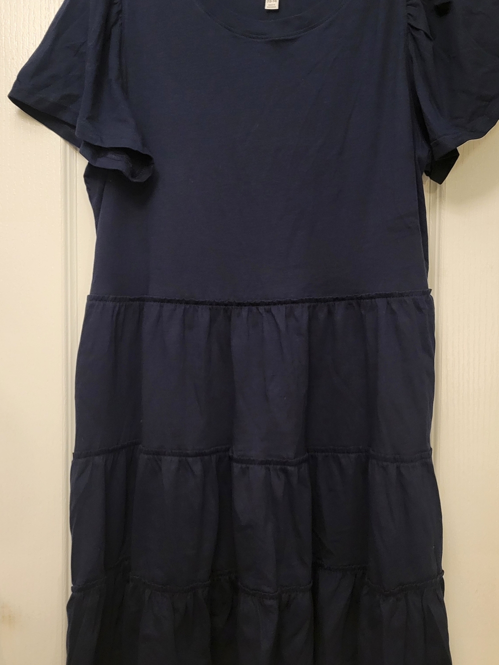 Time & Tru Women's Navy Tiered Cotton Dress